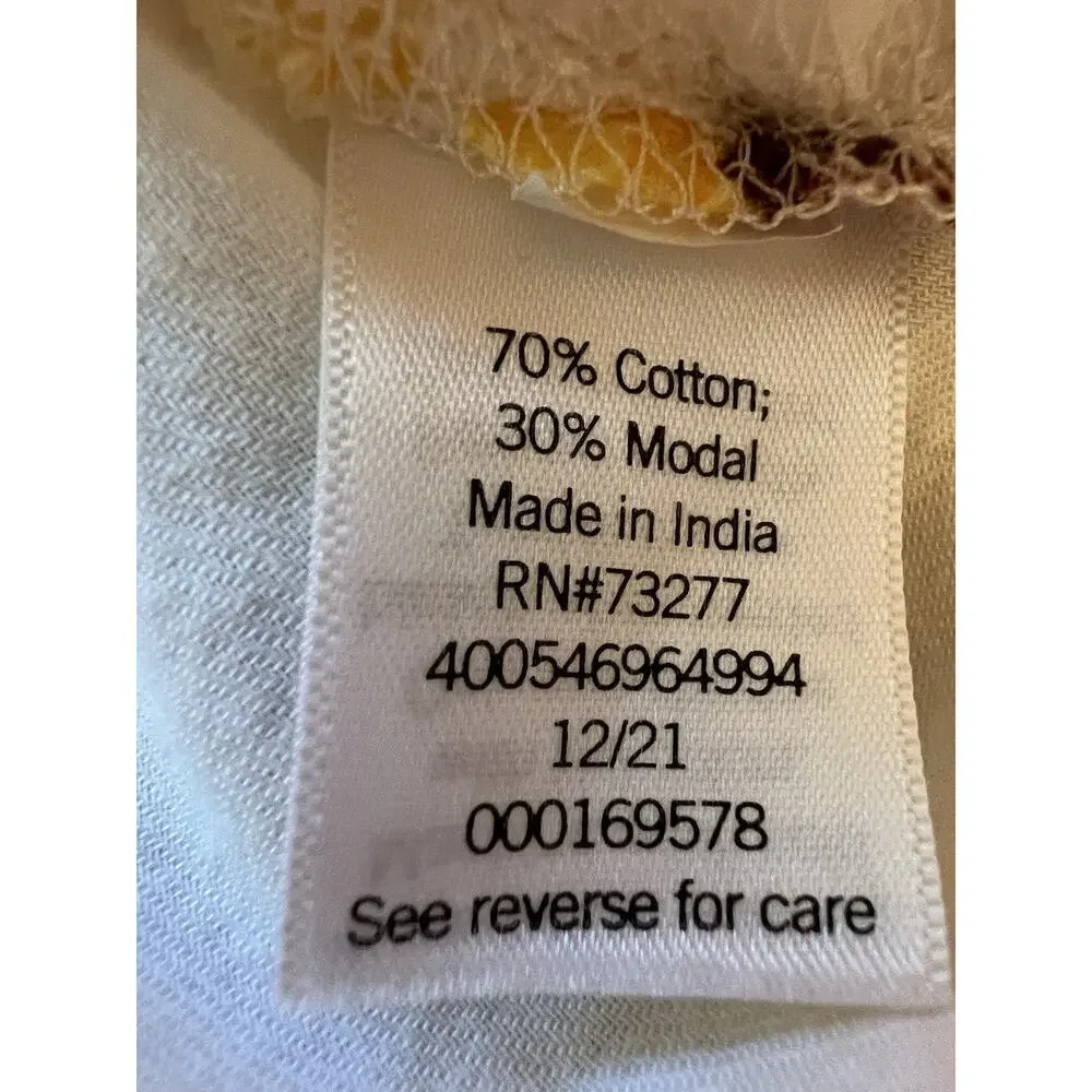 SO Goods For Life LARGE Button Front Shirt with Pocket White & Daisy Print Cabin - Picture 9 of 10